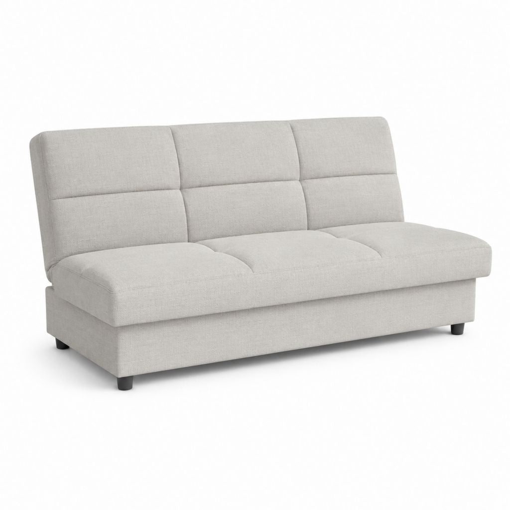 Canapé-lit 3 places gris clair en polyester rectangulaire 190 x 90 x 85 cm