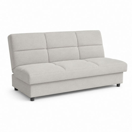 Canapé-lit 3 places gris clair en polyester rectangulaire 190 x 90 x 85 cm